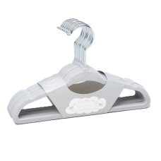 G11917: 10 Pack Velvet Hangers With Silver Hook- Grey