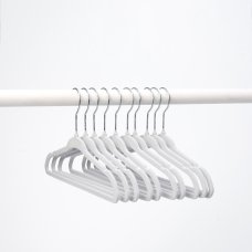 G11917: 10 Pack Velvet Hangers With Silver Hook- Grey