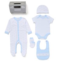 G11999NB: Baby Boys Crown 6 Piece Mesh Bag Gift Set (NB-6 Months)