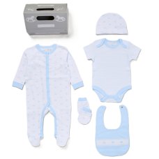 G11999NB: Baby Boys Crown 6 Piece Mesh Bag Gift Set (NB-6 Months)