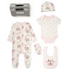 G12005NB: Baby Girls Floral 6 Piece Mesh Bag Gift Set (NB-6 Months)