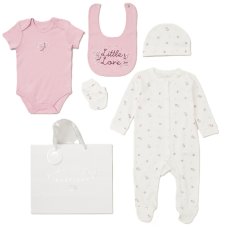 G12006NB: Baby Girls Little Love 6 Piece Mesh Bag Gift Set (NB-6 Months)