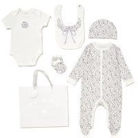 G12007NB: Baby Girls Floral 6 Piece Mesh Bag Gift Set (NB-6 Months)