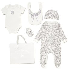 G12007NB: Baby Girls Floral 6 Piece Mesh Bag Gift Set (NB-6 Months)