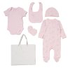 G12009NB: Baby Girls Elephant 6 Piece Mesh Bag Gift Set (NB-6 Months)
