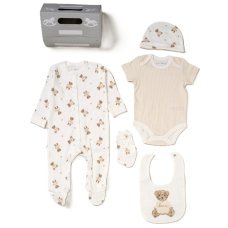G12013NB: Baby Unisex Bear 6 Piece Mesh Bag Gift Set (NB-6 Months)