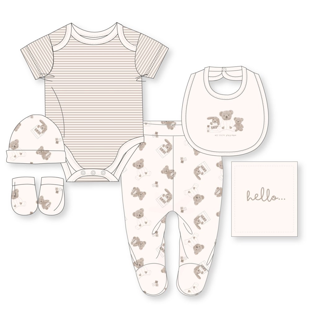 G12021: Baby Unisex Bears 6 Piece Mesh Bag Gift Set (NB-6 Months) G12021: Baby Unisex Bears 6 Piece Mesh Bag Gift Set (NB-6 Months)