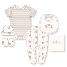 G12021: Baby Unisex Bears 6 Piece Mesh Bag Gift Set (NB-6 Months)