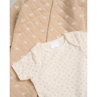 G12265NB: Baby Beige Quilted 5 Piece Mesh Bag Gift Set Including Foldable Changing Mat (NB-6 Months)