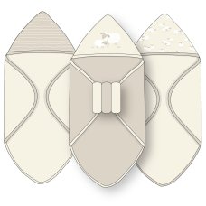 G12282: Baby Unisex Sheep 6 Piece Hooded Towels & Washcloths Bath Time Set