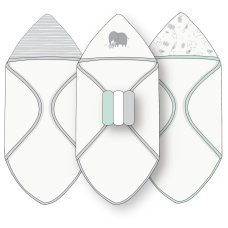 G12283: Baby Unisex Elephant 6 Piece Hooded Towels & Washcloths Bath Time Set