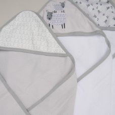G12382: Baby Sheep 6 Piece Hooded Towels & Washcloths Bath Time Set