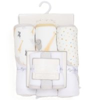 G12383: Baby Safari 6 Piece Hooded Towels & Washcloths Bath Time Set