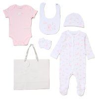 G12401NB: Baby Girls Twinkle, Twinkle 6 Piece Mesh Bag Gift Set (NB-6 Months)