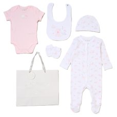 G12401NB: Baby Girls Twinkle, Twinkle 6 Piece Mesh Bag Gift Set (NB-6 Months)