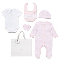 G12402NB: Baby Girls Princess 6 Piece Mesh Bag Gift Set (NB-6 Months)