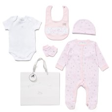 G12402NB: Baby Girls Princess 6 Piece Mesh Bag Gift Set (NB-6 Months)