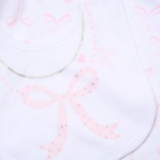 G12403NB: Baby Girls Ribbon 6 Piece Mesh Bag Gift Set (NB-6 Months)