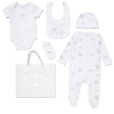 G12407NB: Baby Unisex Elephant 6 Piece Mesh Bag Gift Set (NB-6 Months)