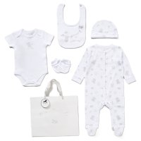 G12408NB: Baby Unisex "Hello Baby" 6 Piece Mesh Bag Gift Set (NB-6 Months)