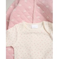 G12462NB: Baby Pink Quilted 5 Piece Mesh Bag Gift Set Including Foldable Changing Mat (NB-6 Months)