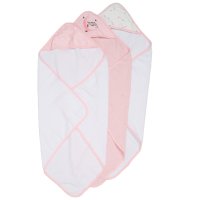 G12558: Baby Moon & Stars 6 Piece Hooded Towels & Washcloths Bath Time Set