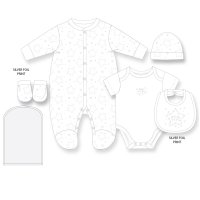 G12560NB: Baby Unisex "Little Star" 6 Piece Mesh Bag Gift Set (NB-6 Months)