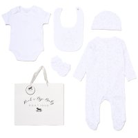 G12560NB: Baby Unisex "Little Star" 6 Piece Mesh Bag Gift Set (NB-6 Months)