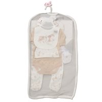 G12562NB: Baby Girls Bunny 6 Piece Mesh Bag Gift Set (NB-6 Months)