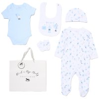 G12563NB: Baby Boys Circus 6 Piece Mesh Bag Gift Set (NB-6 Months)