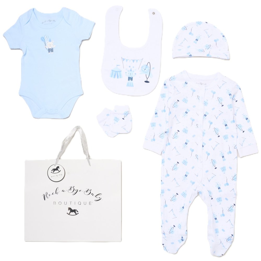 G12563NB: Baby Boys Circus 6 Piece Mesh Bag Gift Set (NB-6 Months) G12563NB: Baby Boys Circus 6 Piece Mesh Bag Gift Set (NB-6 Months)