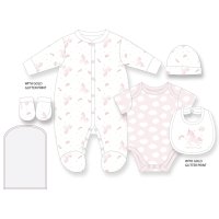 G12566NB: Baby Girls Unicorn 6 Piece Mesh Bag Gift Set (NB-6 Months)
