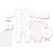 G12566NB: Baby Girls Unicorn 6 Piece Mesh Bag Gift Set (NB-6 Months)
