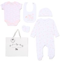 G12566NB: Baby Girls Unicorn 6 Piece Mesh Bag Gift Set (NB-6 Months)