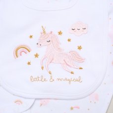 G12566NB: Baby Girls Unicorn 6 Piece Mesh Bag Gift Set (NB-6 Months)