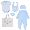 G12572NB: Baby Boys Bears 6 Piece Mesh Bag Gift Set (NB-6 Months)