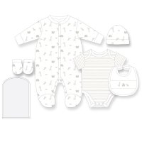 G12579NB: Baby Unisex Safari 6 Piece Mesh Bag Gift Set (NB-6 Months)