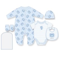 G12580NB: Baby Boys Lion 6 Piece Mesh Bag Gift Set (NB-6 Months)