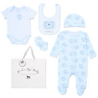 G12580NB: Baby Boys Lion 6 Piece Mesh Bag Gift Set (NB-6 Months)