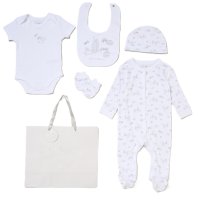G12582NB: Baby Unisex "Welcome Little One" 6 Piece Mesh Bag Gift Set (NB-6 Months)