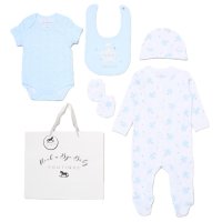 G12585NB: Baby Boys Little Prince 6 Piece Mesh Bag Gift Set (NB-6 Months)