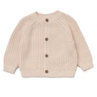 G12761NB: Baby Cream Cotton Knit Cardigan With Embroidery Detail- Hello (0-12 Months)