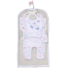G13162: Baby Girls Butterflies 6 Piece Mesh Bag Gift Set (NB-6 Months)