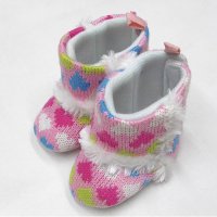 G8603: Baby Girls Heart Print Boots (0-12 Months)