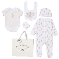 H12679NB: Baby Unisex Reach For The Stars 6 Piece Mesh Bag Gift Set (NB-6 Months)