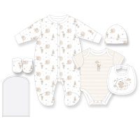 H12679NB: Baby Unisex Reach For The Stars 6 Piece Mesh Bag Gift Set (NB-6 Months)