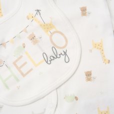 H12681NB: Baby Unisex "Hello Baby" 6 Piece Mesh Bag Gift Set (NB-6 Months)