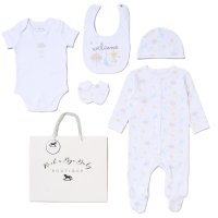 H12683NB: Baby Unisex Welcome 6 Piece Mesh Bag Gift Set (NB-6 Months)