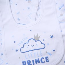 H12774NB: Baby Boys Little Prince 6 Piece Mesh Bag Gift Set (NB-6 Months)