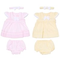H12801INF: Baby Girls Dress, Pant & Headband Set (9-24 Months)